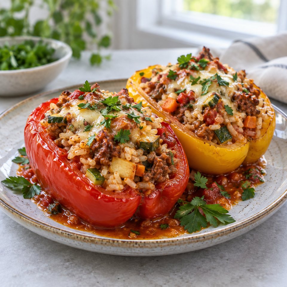 Фаршированные перцы с рисом и говядиной