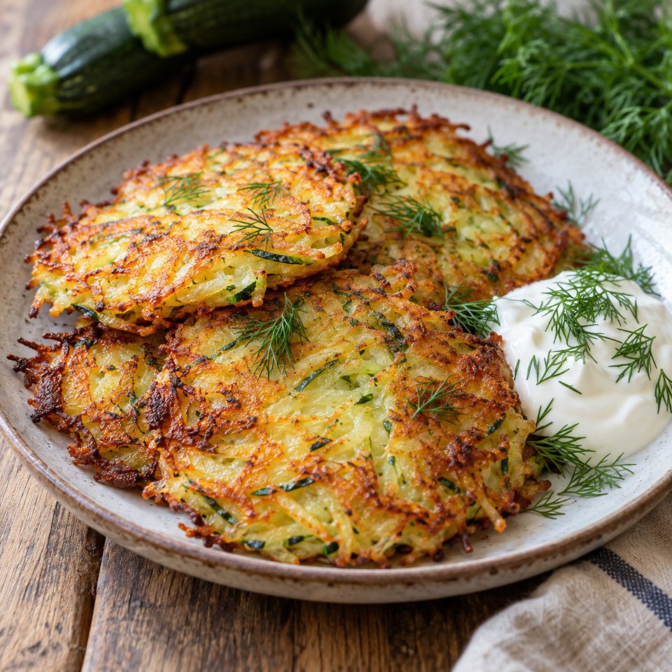 Картофельные драники с кабачком