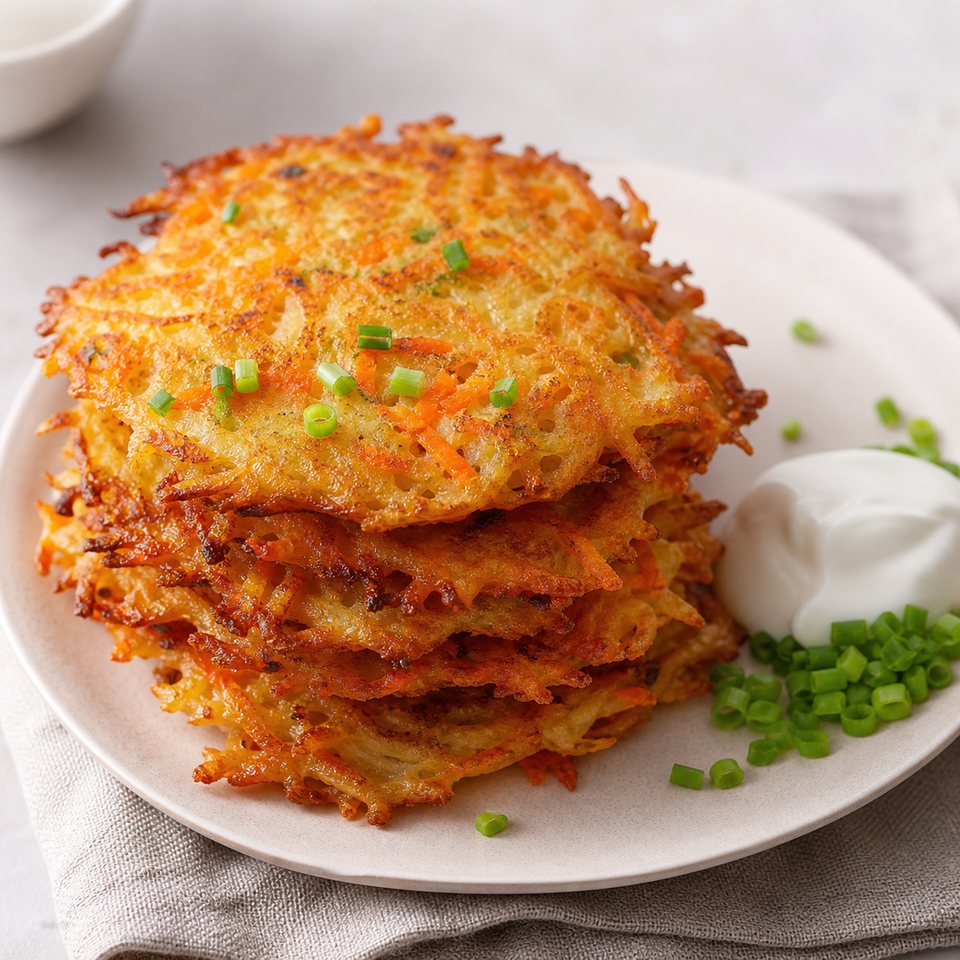 Картофельные драники с морковью