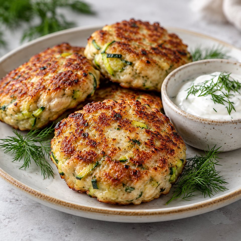 Куриные котлеты с кабачком на сковороде