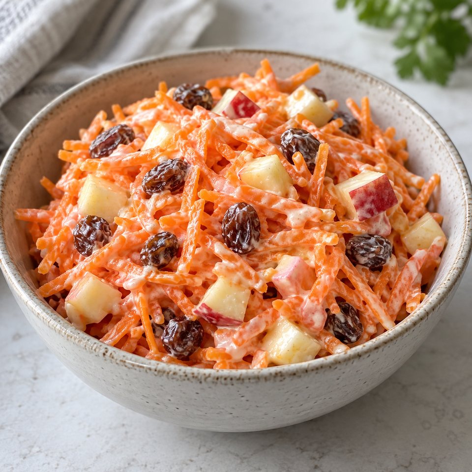 Морковно-яблочный салат с изюмом