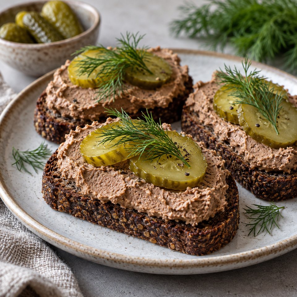 Паштет из куриной печени с соленым огурцом