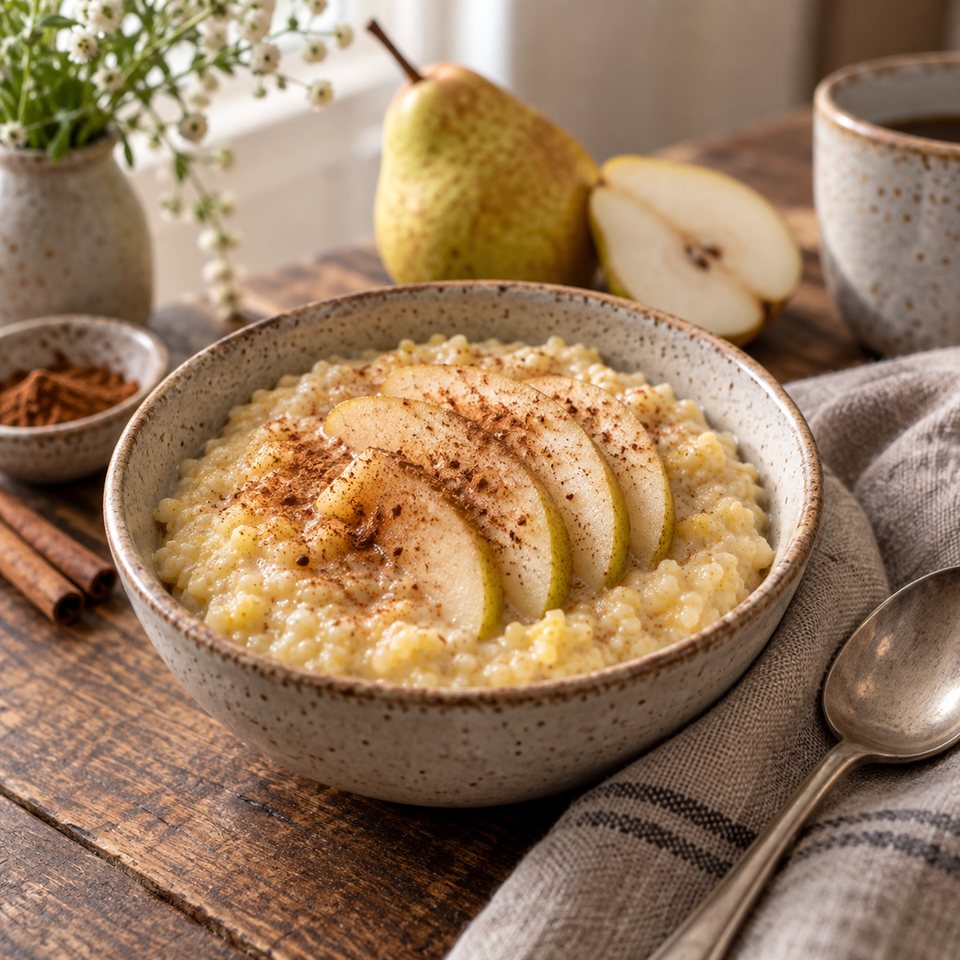 Пшенная каша с финиками и корицей