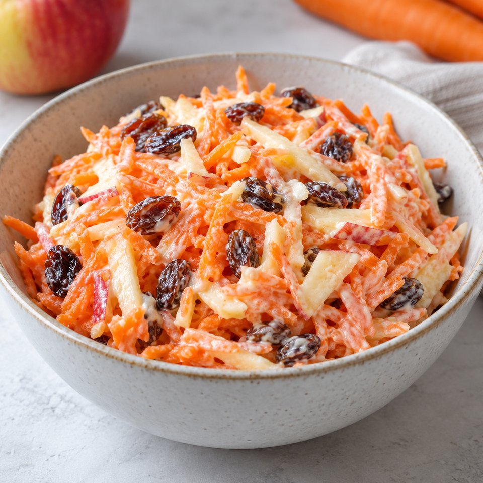 Салат из моркови с яблоком и курагой