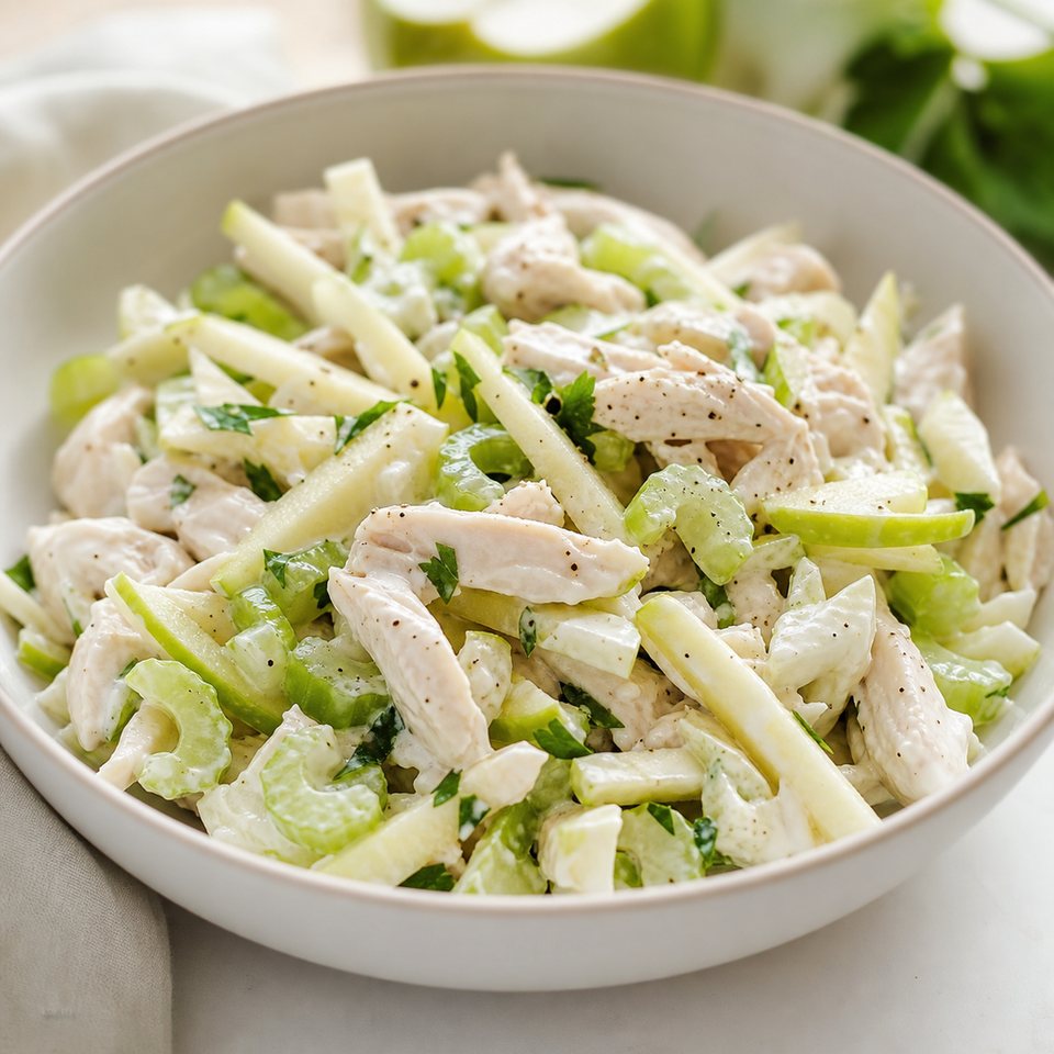 Салат с курицей, яблоком и сельдереем