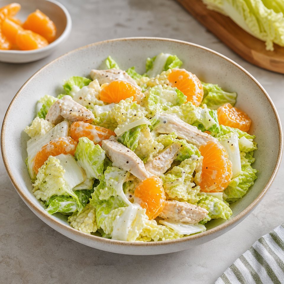 Салат с пекинской капустой, апельсином и курицей