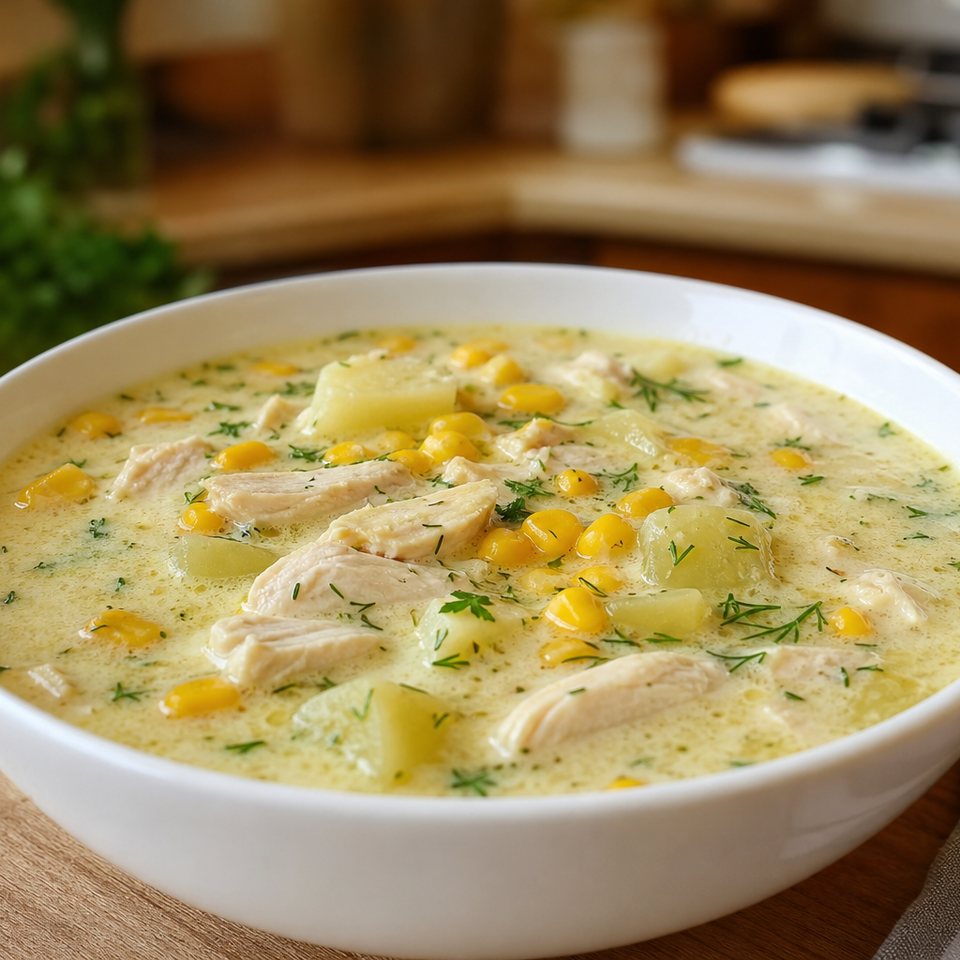 Суп с кукурузой и куриным филе